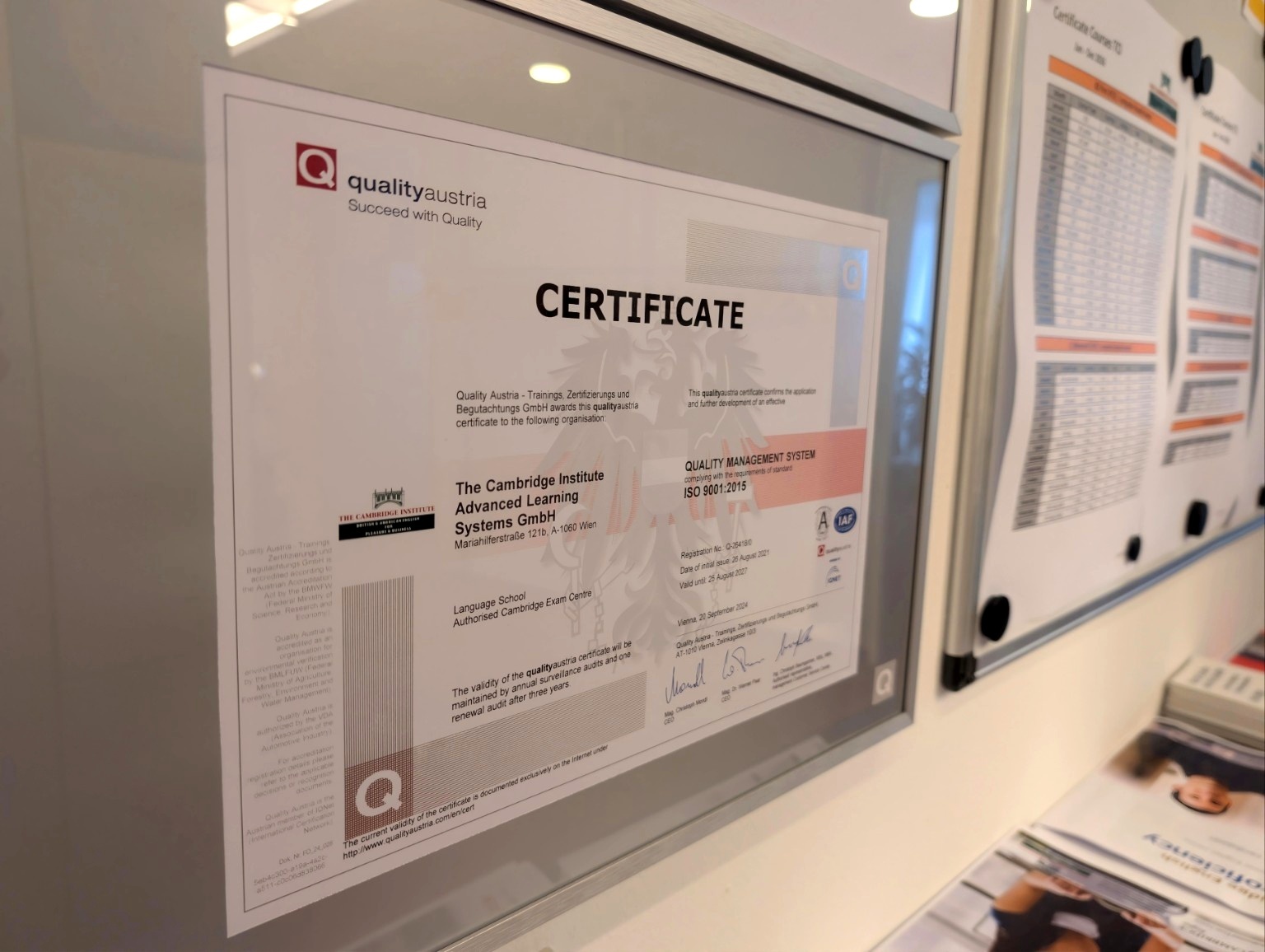 Cambridge Quality Management Certificate