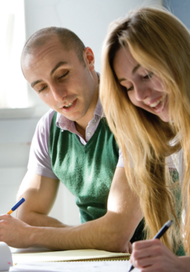Two students studying