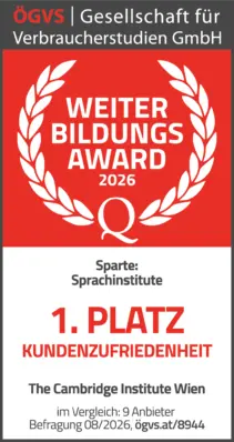 Ö GVS Siegel hoch Weiterbildungsward 1 Platz KUZ Sprachinstitute The Cambridge Institute Wien