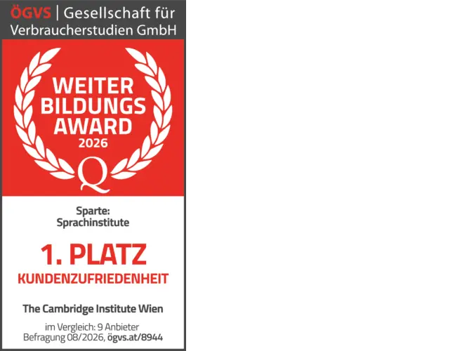 Ö GVS Siegel hoch Weiterbildungsward 1 Platz KUZ Sprachinstitute The Cambridge Institute Wien